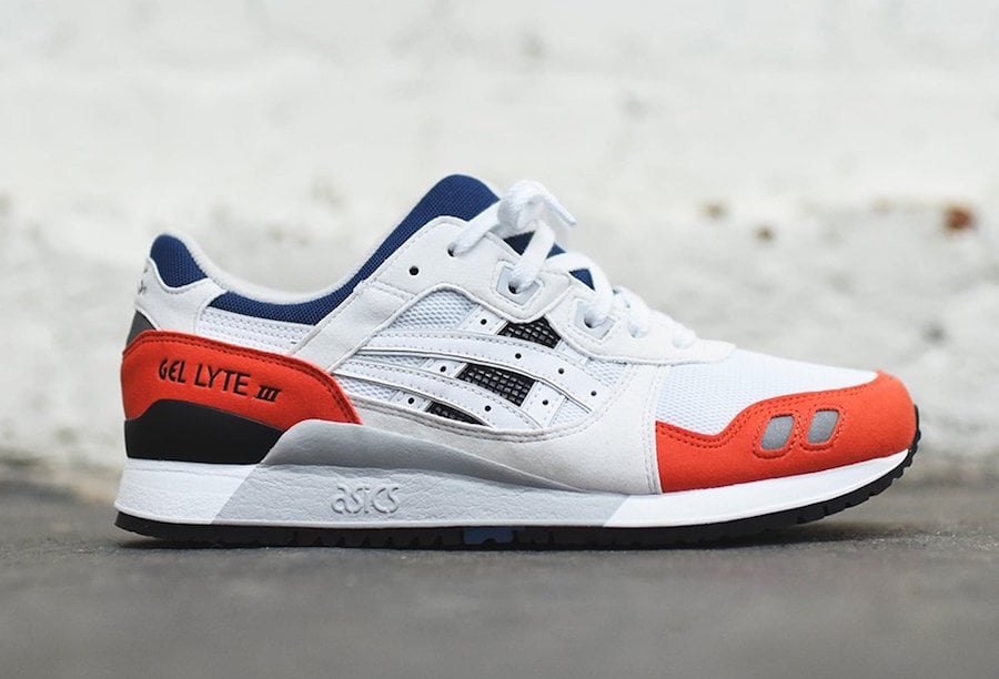 Asics Gel Lyte III in White, Blue and Red