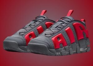 Nike Air More Uptempo Low “Dark Grey Light Crimson” Releases Holiday 2024