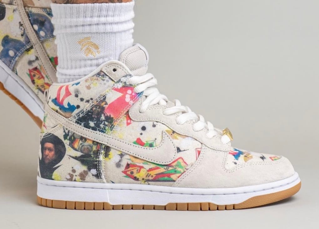 Supreme Nike SB Dunk High Rammellzee FD8779-100 On-Foot